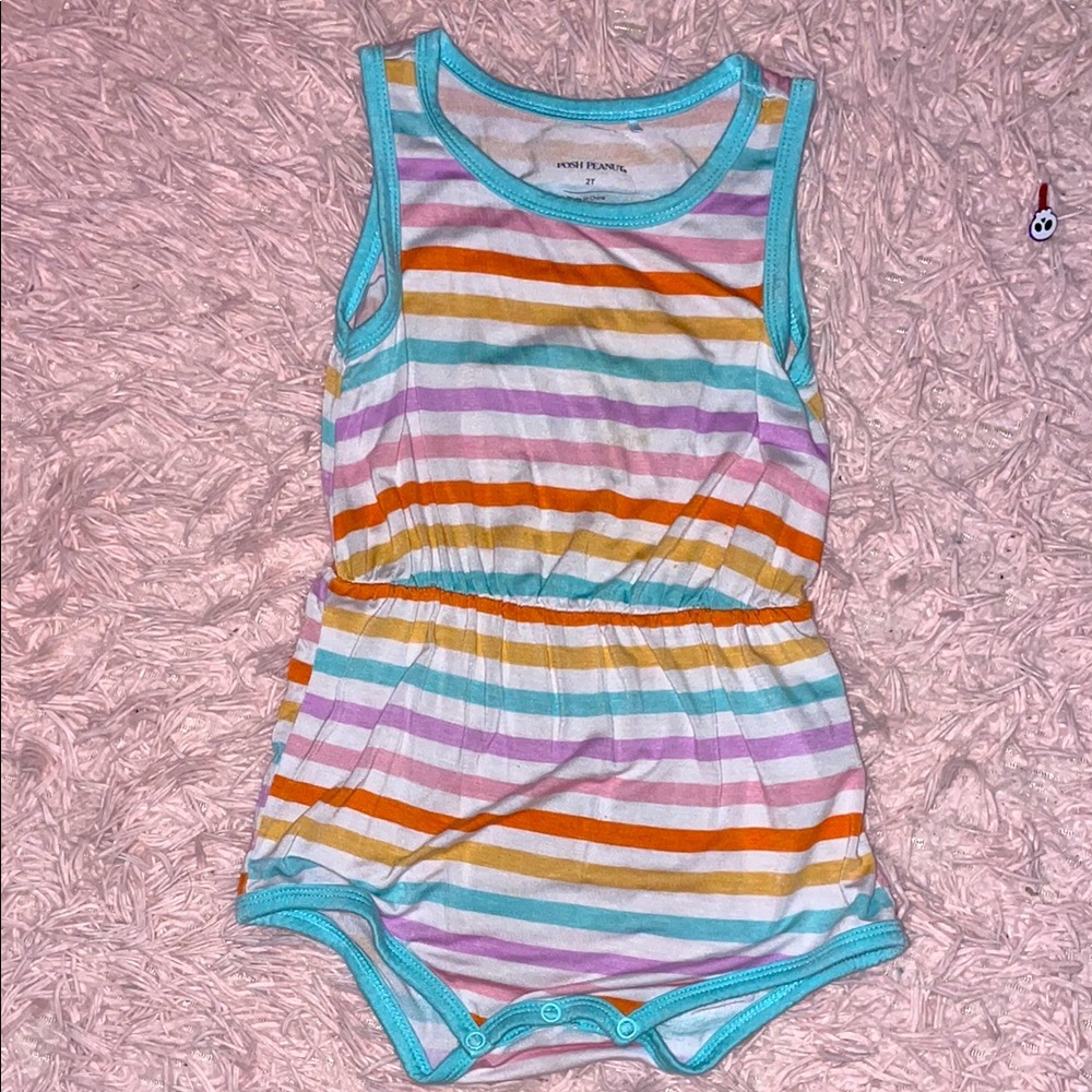 Posh Peanut Hayden varsity bubble romper 2t